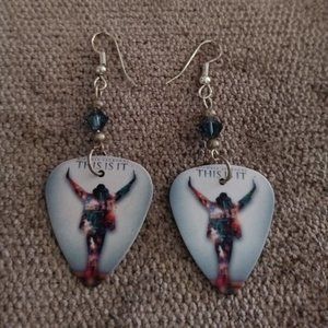 MICHAEL JACKSON GUITAR PICK EARRINGS